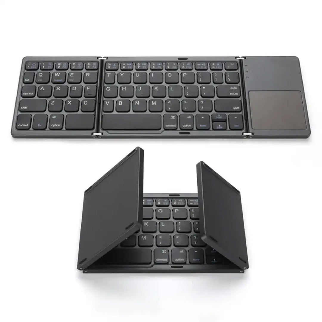 Mini Bluetooth Tastatur faltbar | Kompakt & Leicht mit Touchpad | 20h Akku | Für Windows, Mac, Android & iOS
