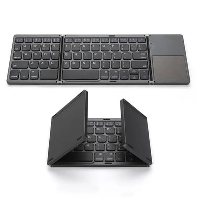 Mini Bluetooth Tastatur faltbar | Kompakt & Leicht mit Touchpad | 20h Akku | Für Windows, Mac, Android & iOS