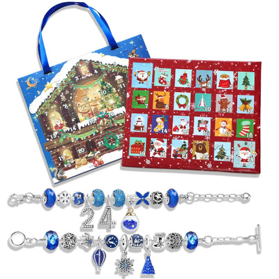 Adventskalender Schmuckset | DIY Weihnachts-Armband mit 24 Anhängern | Festliche Countdown-Idee