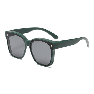 1+1 Gratis | Überzieh-Sonnenbrille | Polarisierte Gläser | Passt über Brillen | Schlankes Design & UV-Schutz