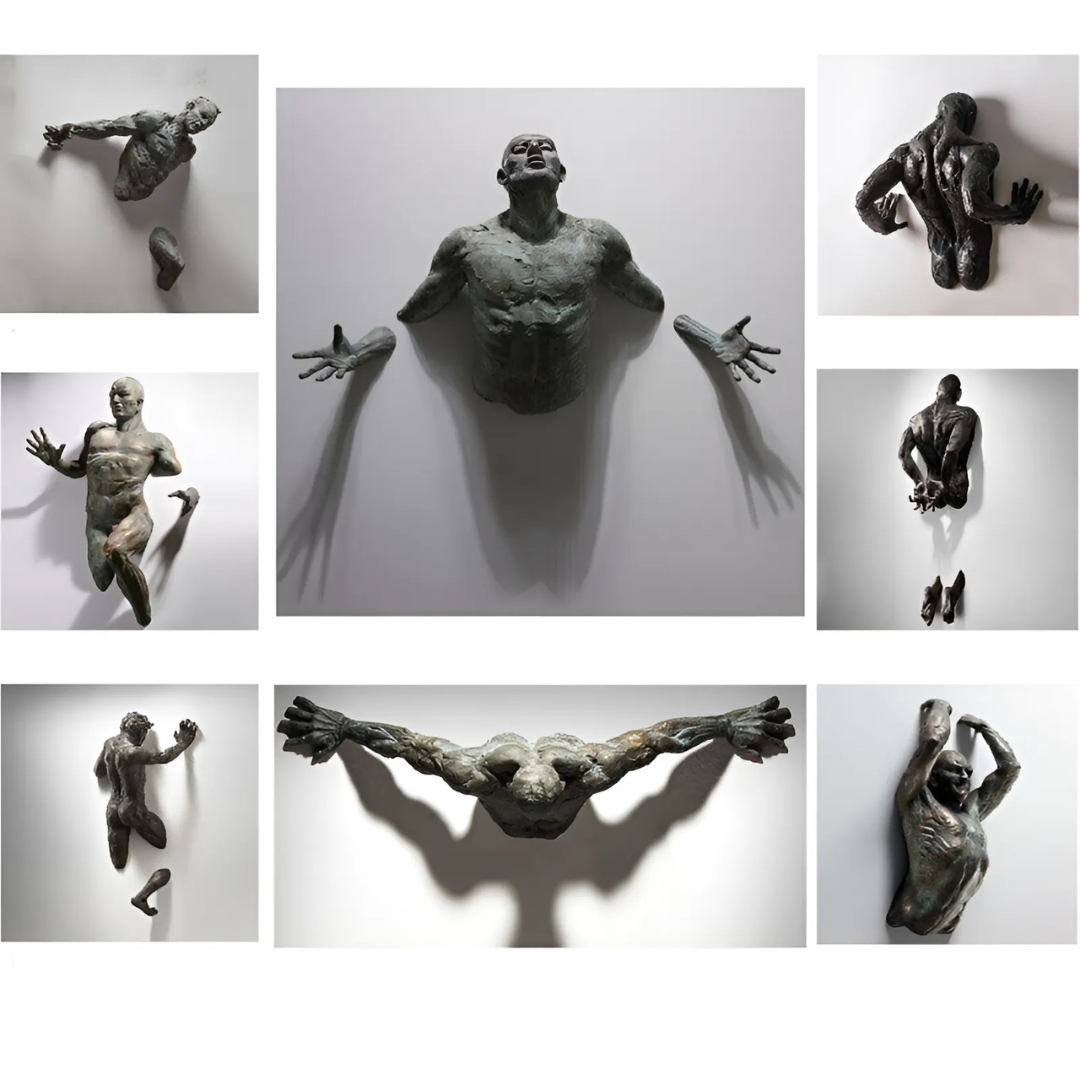 Wanddekoration Figuren | Harz-Skulpturen zum Aufhängen | Verschiedene Designs & Größen