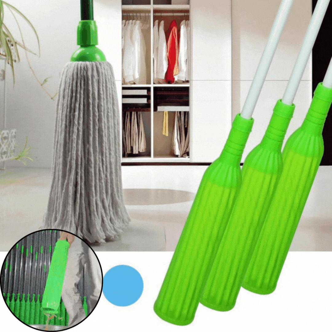 2-in-1 Bodenmopp selbstwringend | Mikrofaser Moppkopf | 360° flexibel & platzsparend | Dehydrierender Mopp