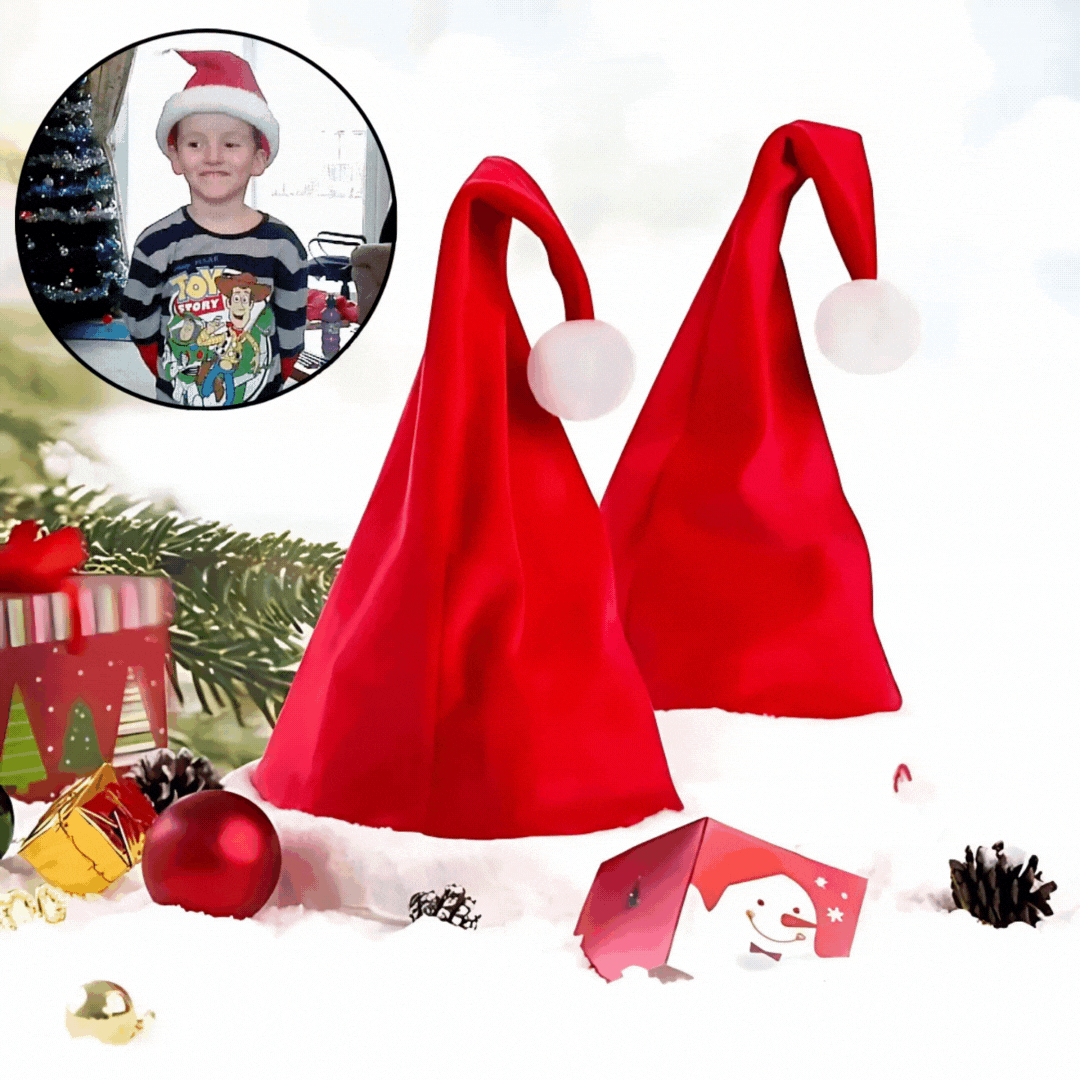 Weihnachten Santa Hut | Singend & Tanzend | Elektrisch | Plüsch Rot | Lustige Geschenkidee & Party-Accessoire