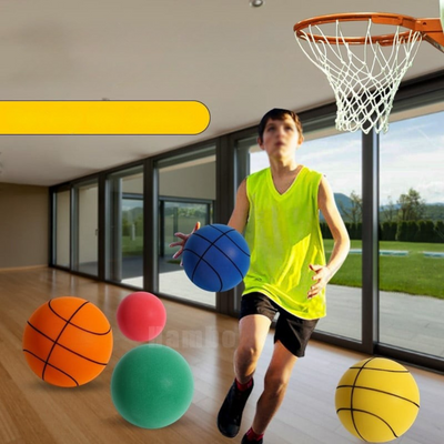 Weich & Leise Basketball | PU-Schaum Indoor-Ball | Geräuscharm, Möbelfreundlich & Federnd | inkl. Netztasche