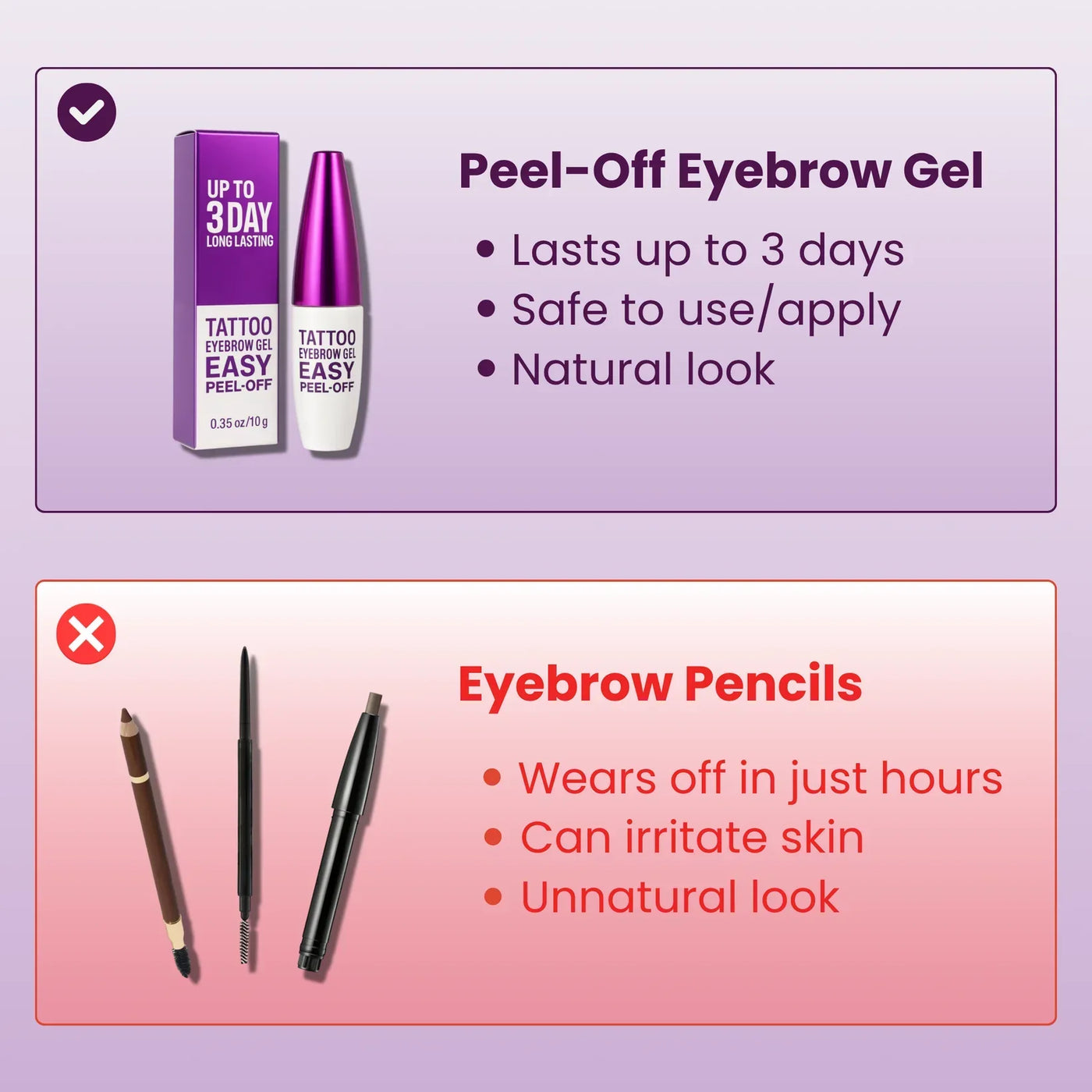 2+2 Gratis | Augenbrauen Tattoo Gel | Einfach auftragen & abziehen | Semi-permanent bis 3 Tage | Natürlicher Look, langanhaltend
