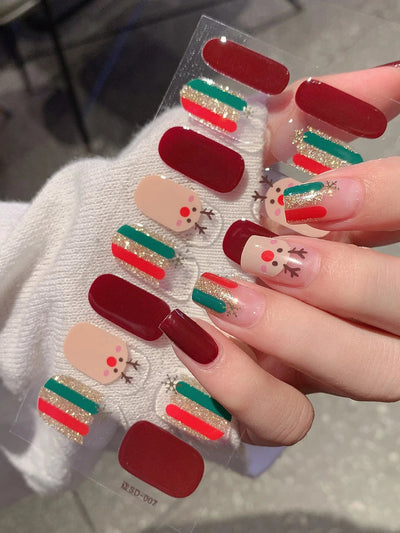 Weihnachtliche Nagelsticker | Festliche Designs | Einfach aufzutragen