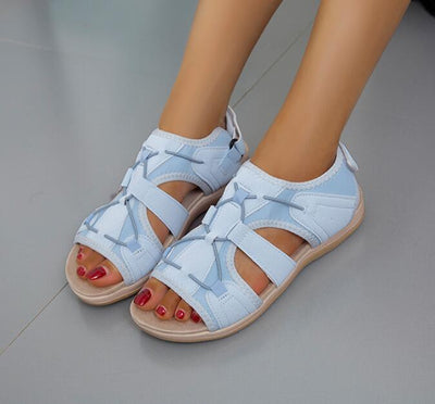 2022 New Fashion Women Flats Outdoor Beach Sandals Low Top Round Toe Casual Sports Comfortable Fish Mouth Opened Toe Sandals