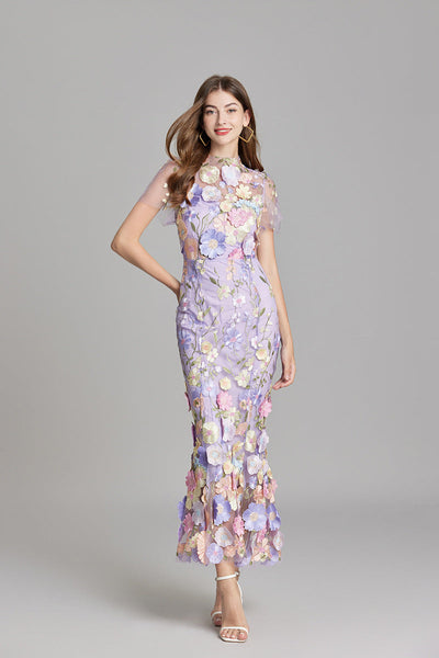 Elegantes Ärmelloses Besticktes Damenkleid | Maxi