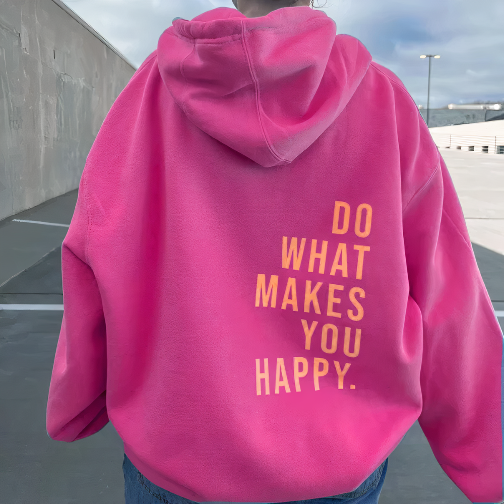 Damen Übergröße Hoodie | Kapuze & Motiv-Print | Lockerer Schnitt | Straßenstil & Freizeit