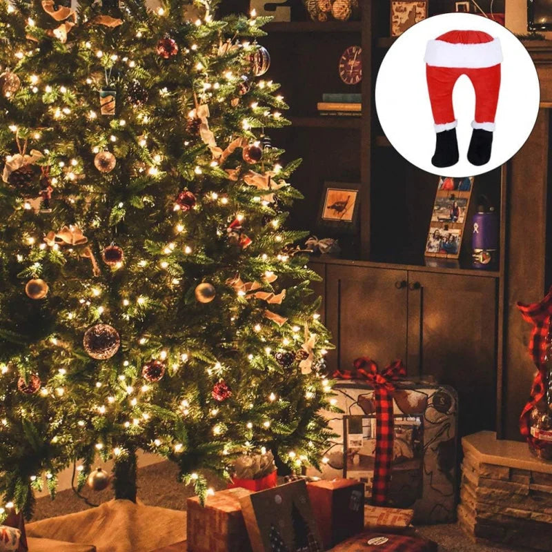 Weihnachtsdeko Santa Beine | Lustige Weihnachtsmann-Bein Dekoration | Stofffigur zum Aufhängen