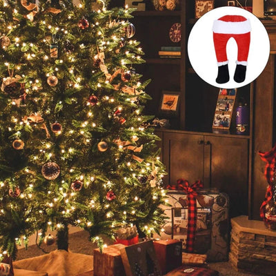 Weihnachtsdeko Santa Beine | Lustige Weihnachtsmann-Bein Dekoration | Stofffigur zum Aufhängen