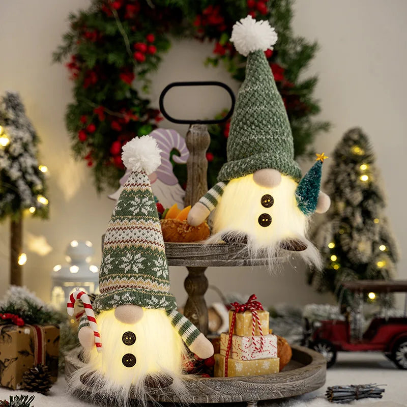 LED Weihnachtswichtel | Strickdesign mit Nachtlicht | Leuchtende Weihnachtsdeko | Warm & Gemütlich