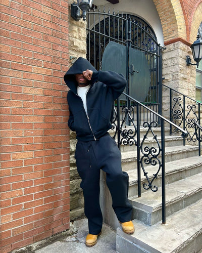 Herren Zip-Up Trainingsanzug | Leicht Oversized | Kurzes Design