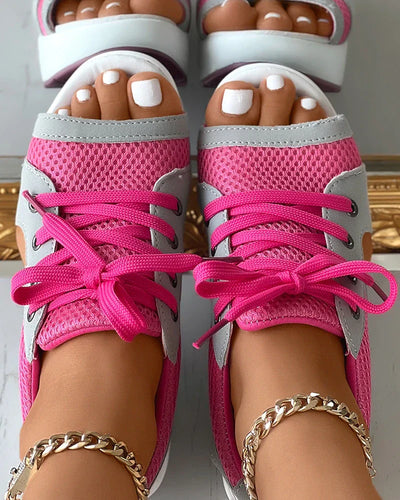 W&W - Orthopädische Muffin-Sandalen mit Ausschnitt und Schnürung