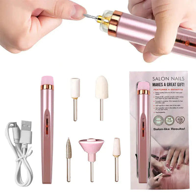 Elektrisches Maniküre-Set | Nagelbohrer & Nagelkunstwerkzeuge mit LED-Stift