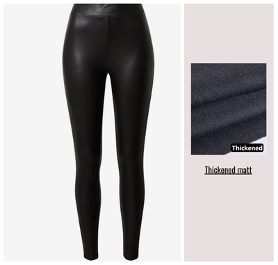 Damen Kunstleder Leggings | Figurformend mit 3D-Sculpting & breitem Bund | Atmungsaktiv, blickdicht & pflegeleicht