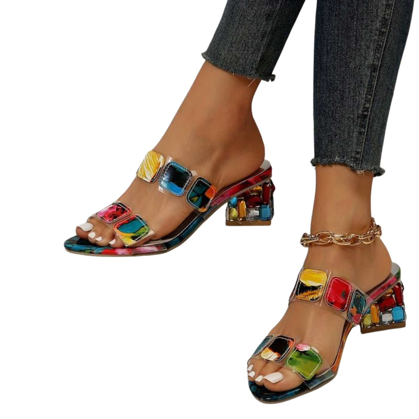 Damen Sandalen | Glitzer Details | Bequem mit Weicher Sohle | Sommer Schuhe