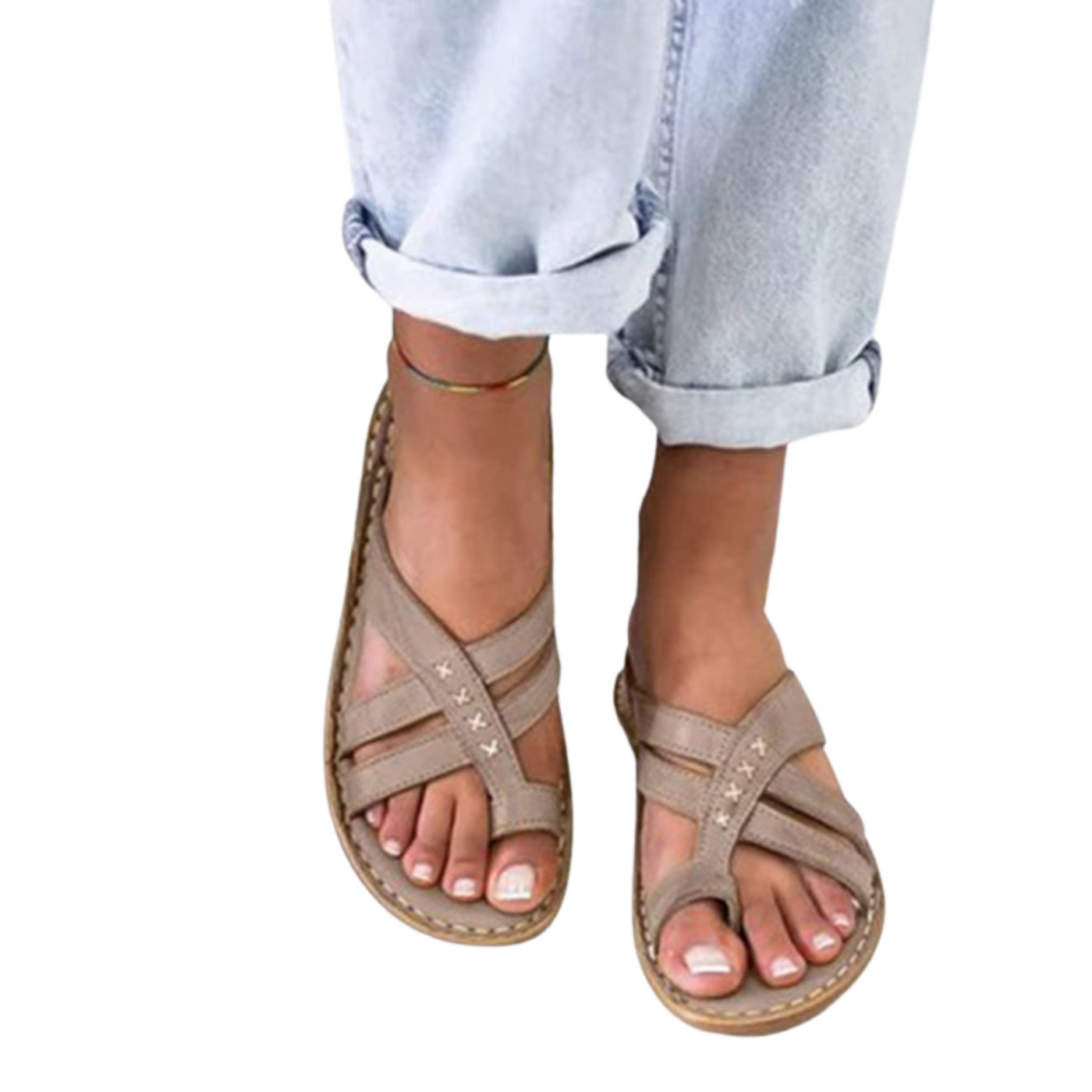 Damen Sandalen | Ethno-Flecht-Design | Hochwertiges Kunstleder | Sommerlich & Leicht