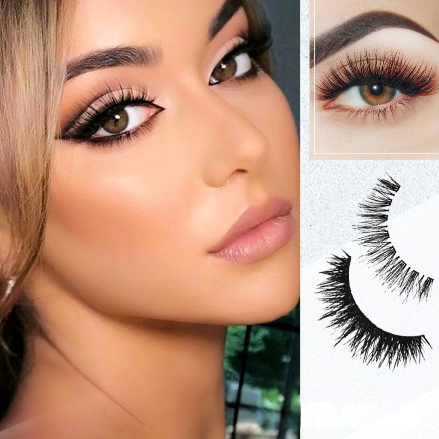Selbstklebende Wimpern | Wiederverwendbar & Wasserfest | Natürlicher Look