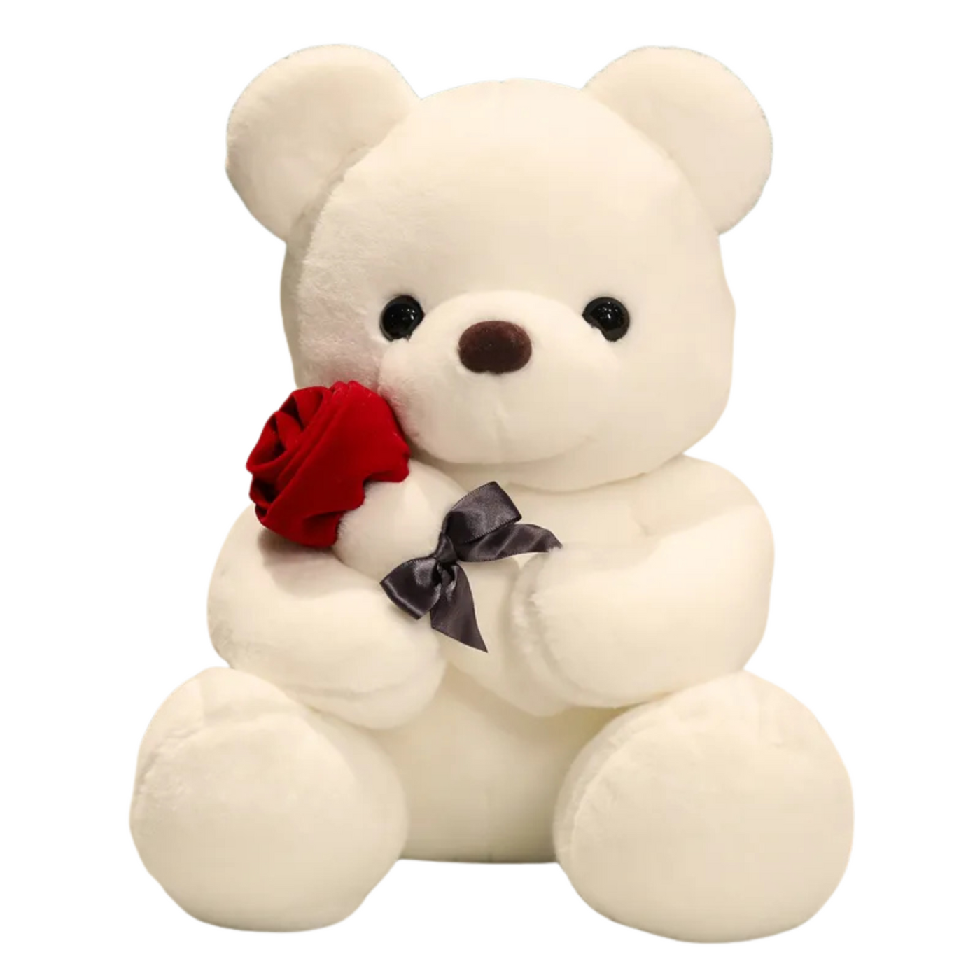 Valentinstag Geschenk Rosenbär | Teddybär mit künstlichen Rosen | Romantisches Deko & Liebesgeschenk