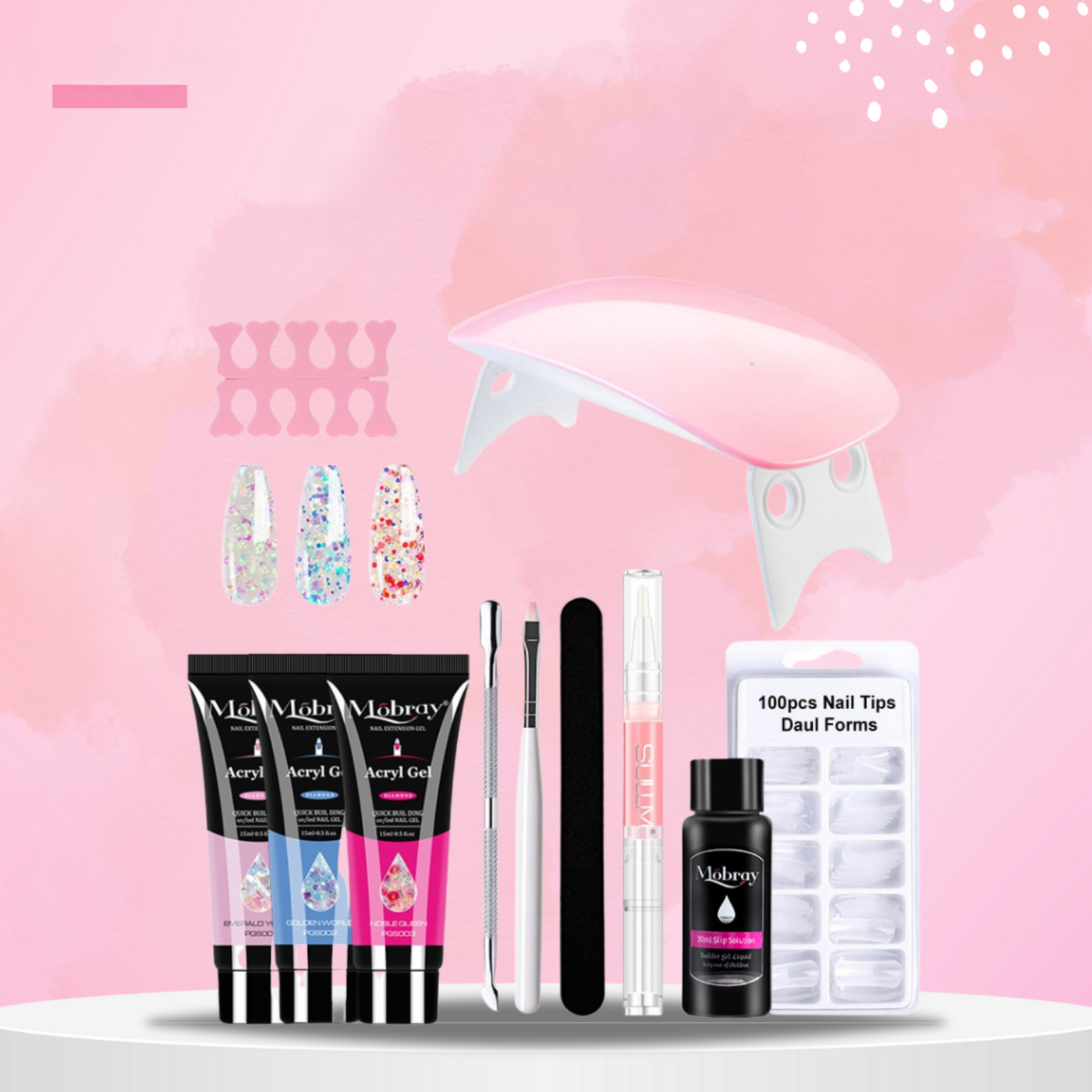 Poly-Gel Nagelset für Zuhause | Salonqualität | UV/LED härtend | Langanhaltend & Einsteigerfreundlich