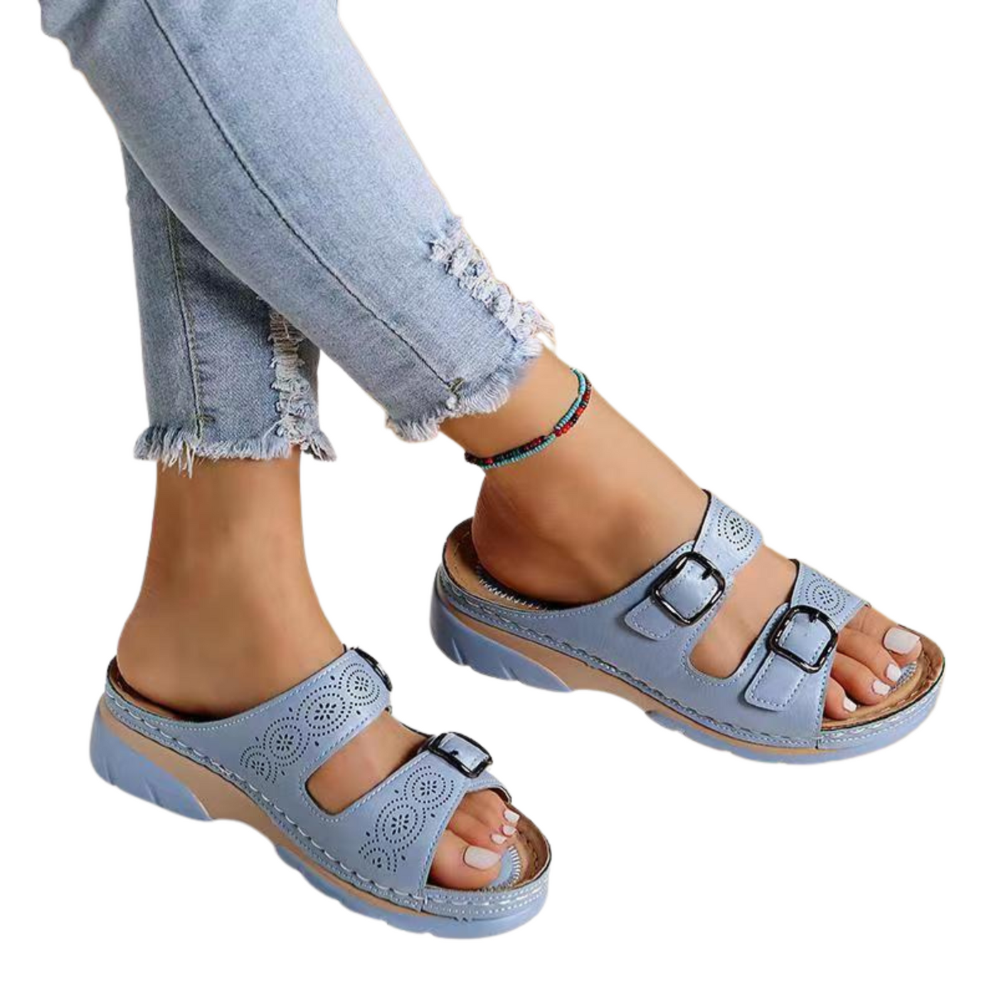 Damen orthopädische Sandalen | Memory Foam Einlegesohle | Stoßdämpfend & Haltungskorrigierend | Bequem für Allta