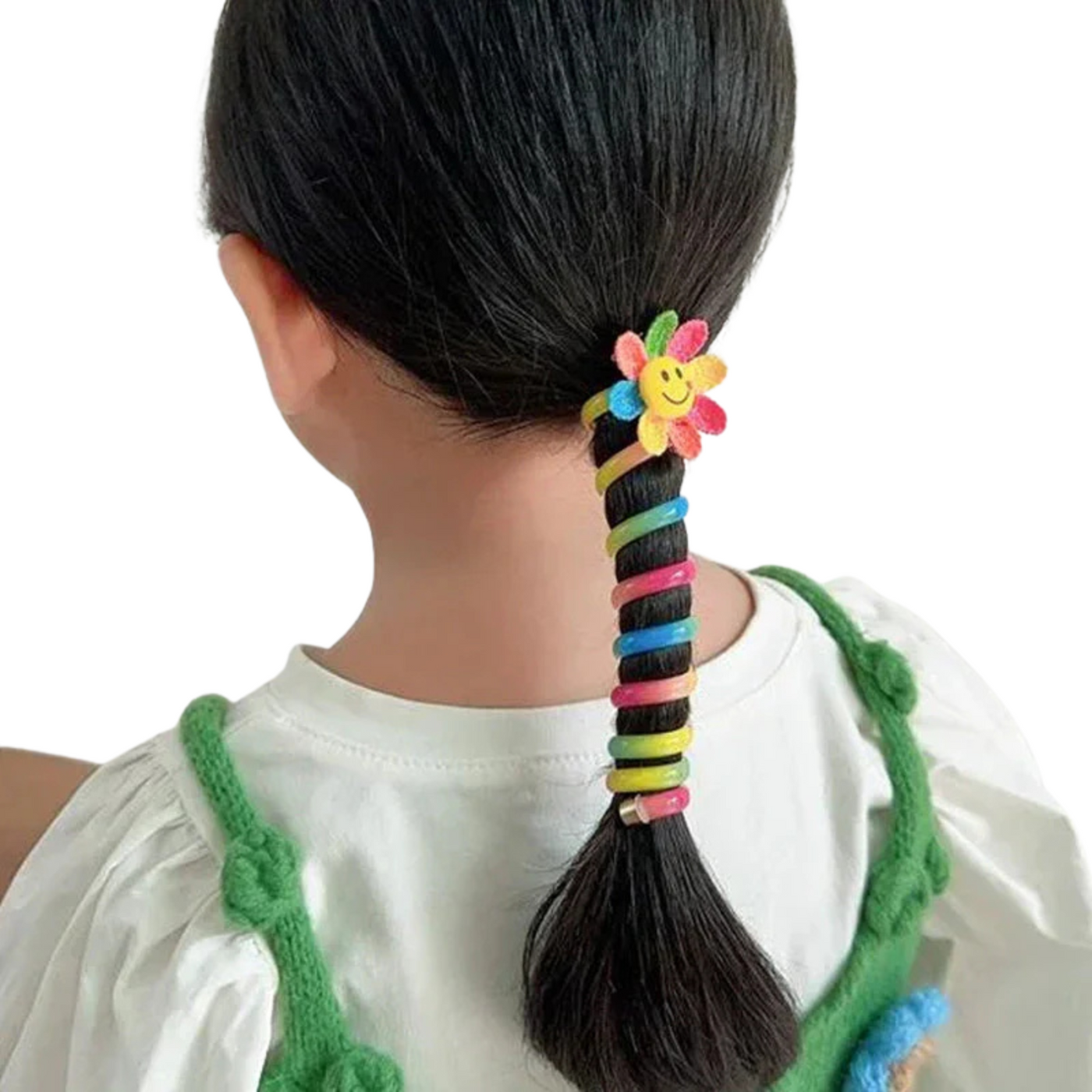 Bunte Kinder Haargummis | Spiral Haargummibänder mit Cartoon & Blumen Motiven | Schonend, langlebig & stylisch