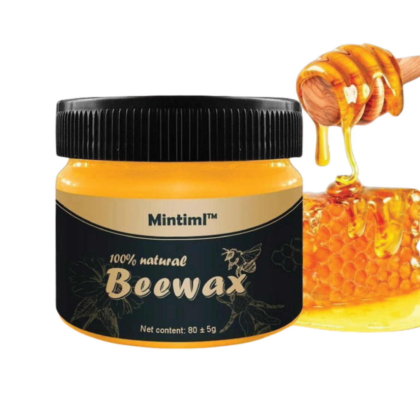 Bienenwachs Holzpflege | Natürliches Möbelpolitur Wachs | Reinigt, Schützt & 80g Dose