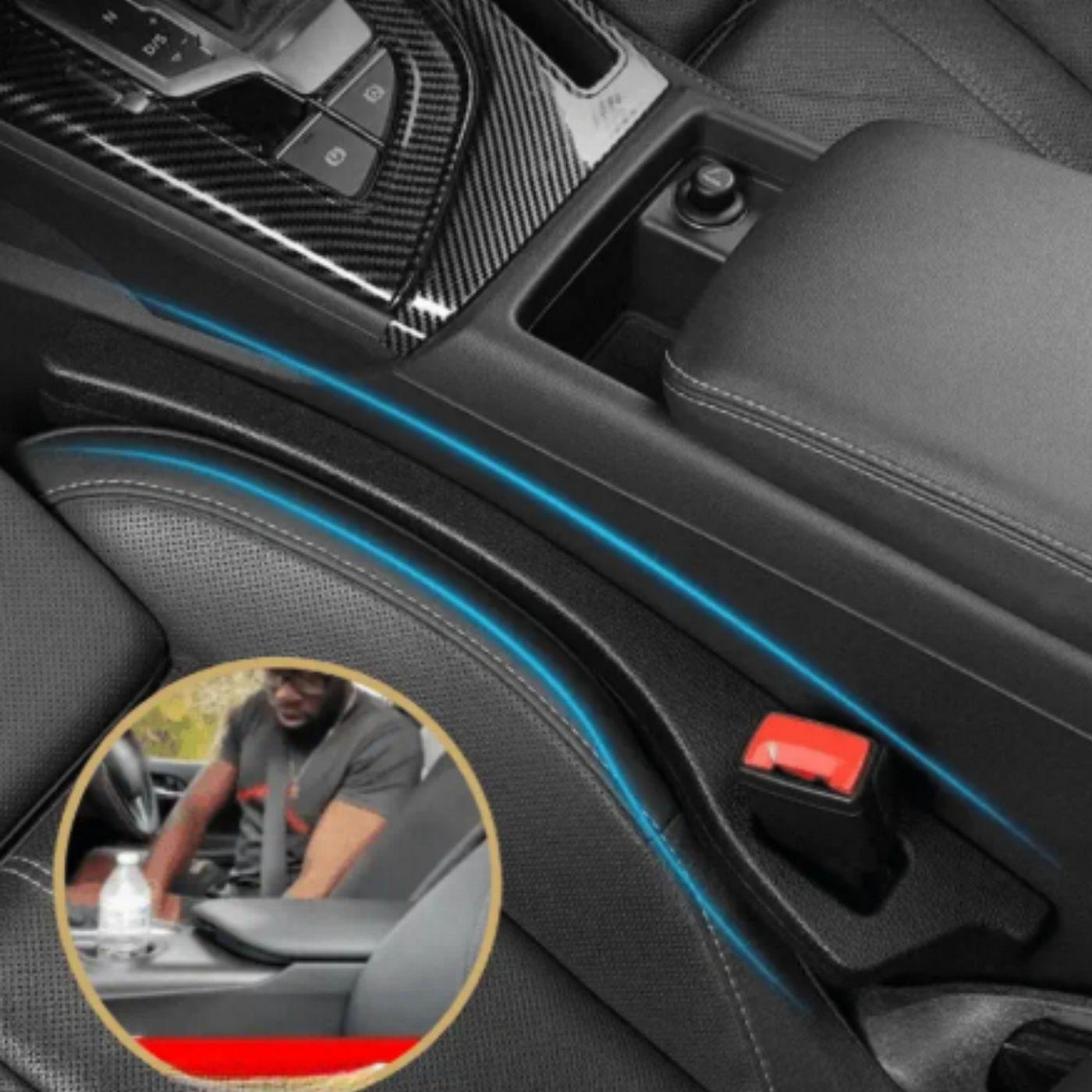 Auto Sitz Lückenfüller | PU-Leder | Verhindert Herunterfallen von Gegenständen | Universal passend