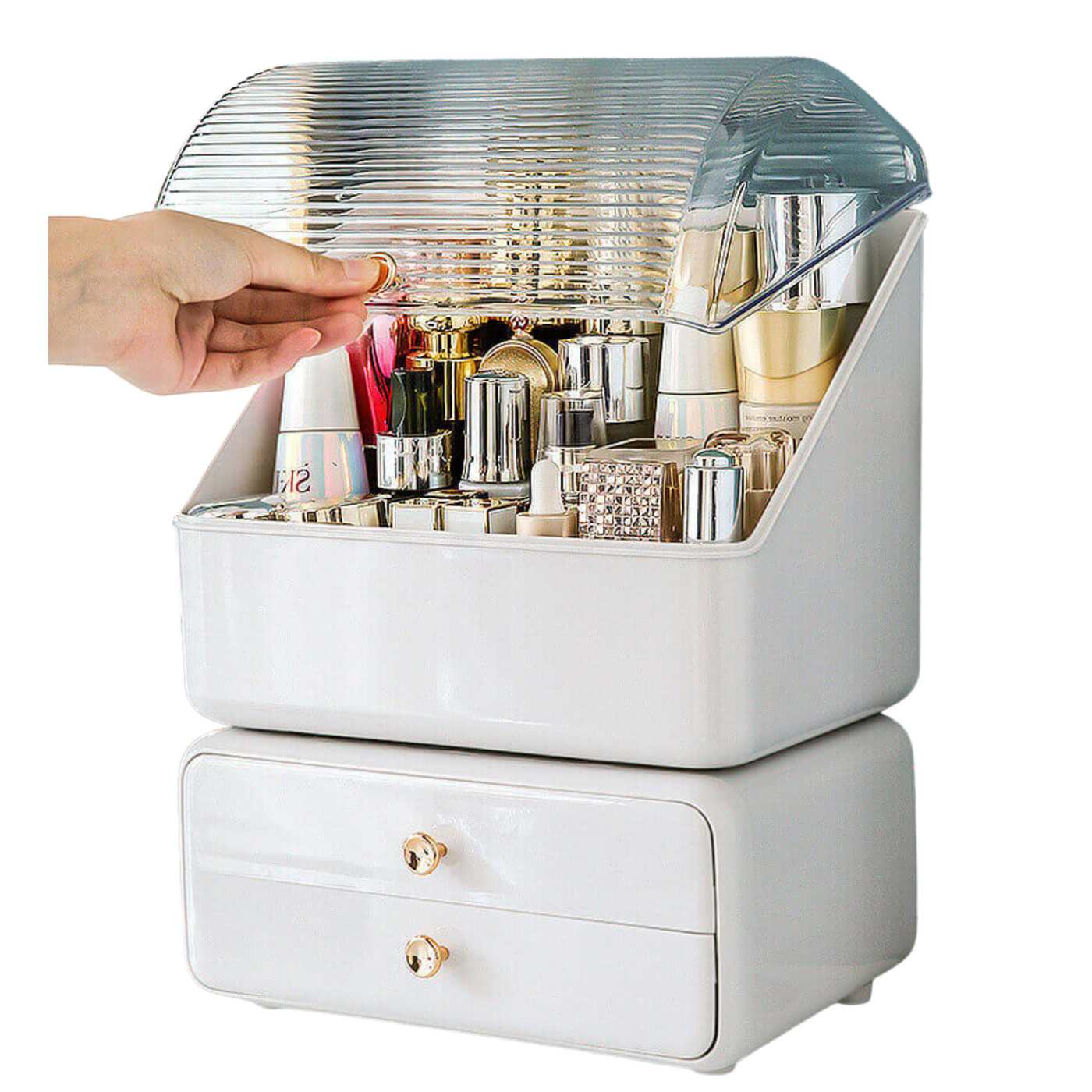 Kosmetikbox mit Schublade | Staubdicht & Großes Fassungsvermögen | Make-up Organisator