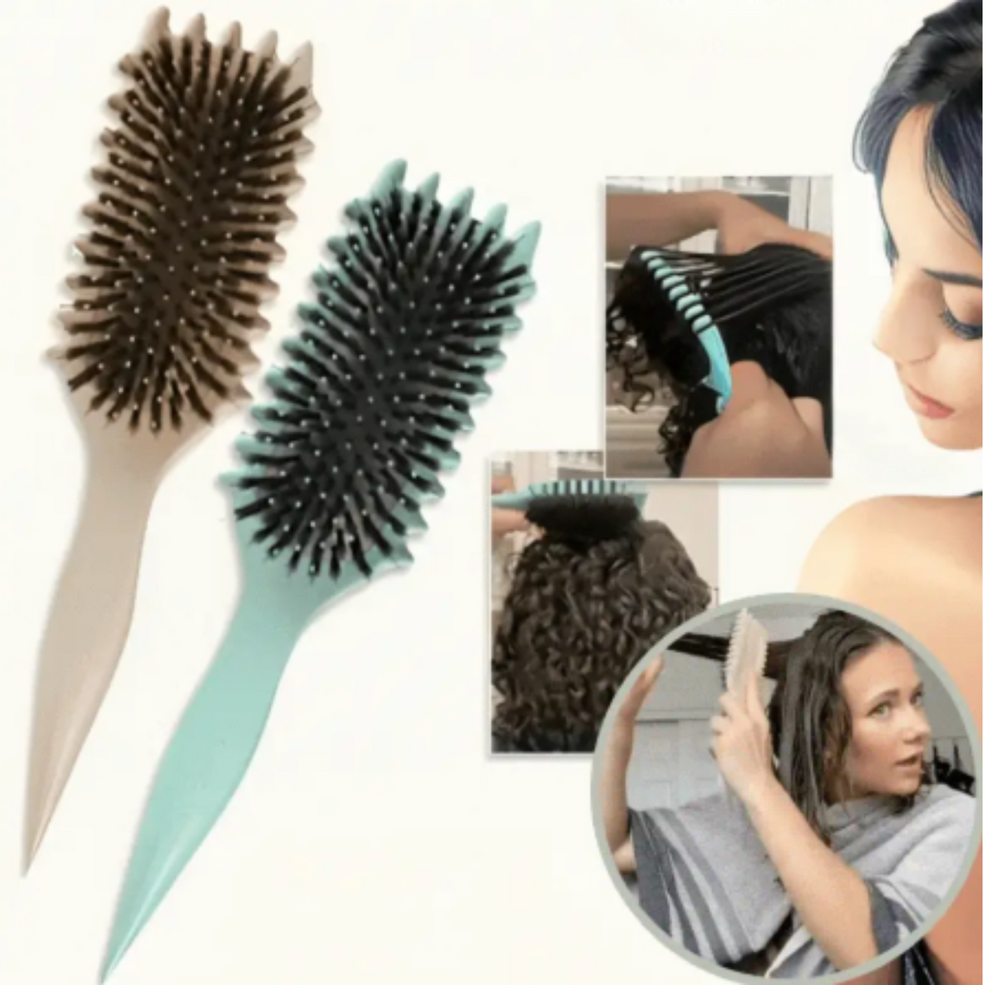 Lockenbürste für definierte Locken | Antifrizz & Schonendes Styling | Für alle Haartypen