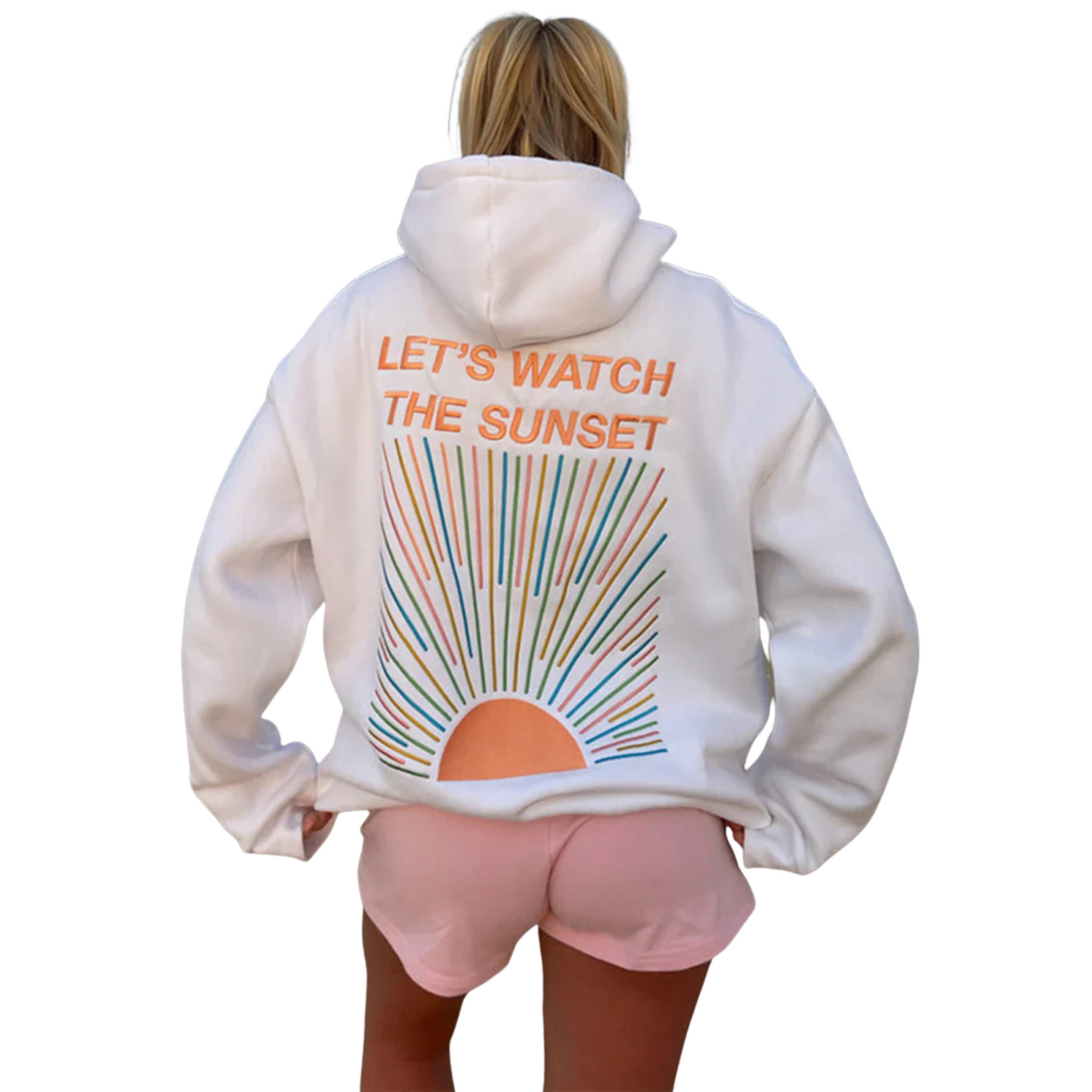 Unisex Kapuzenpullover | Leicht & atmungsaktiv | Sunset Grafikprint „Let’s Watch the Sunset“ | Bequeme Passform