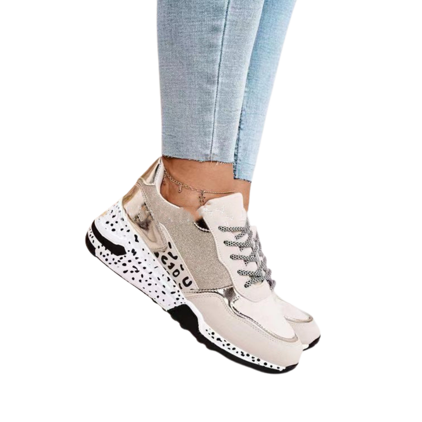 Damen Orthopädische Sneakers | Atmungsaktiv & rutschfest | Plateau-Sohle 4cm | Ergonomische Einlegesohle