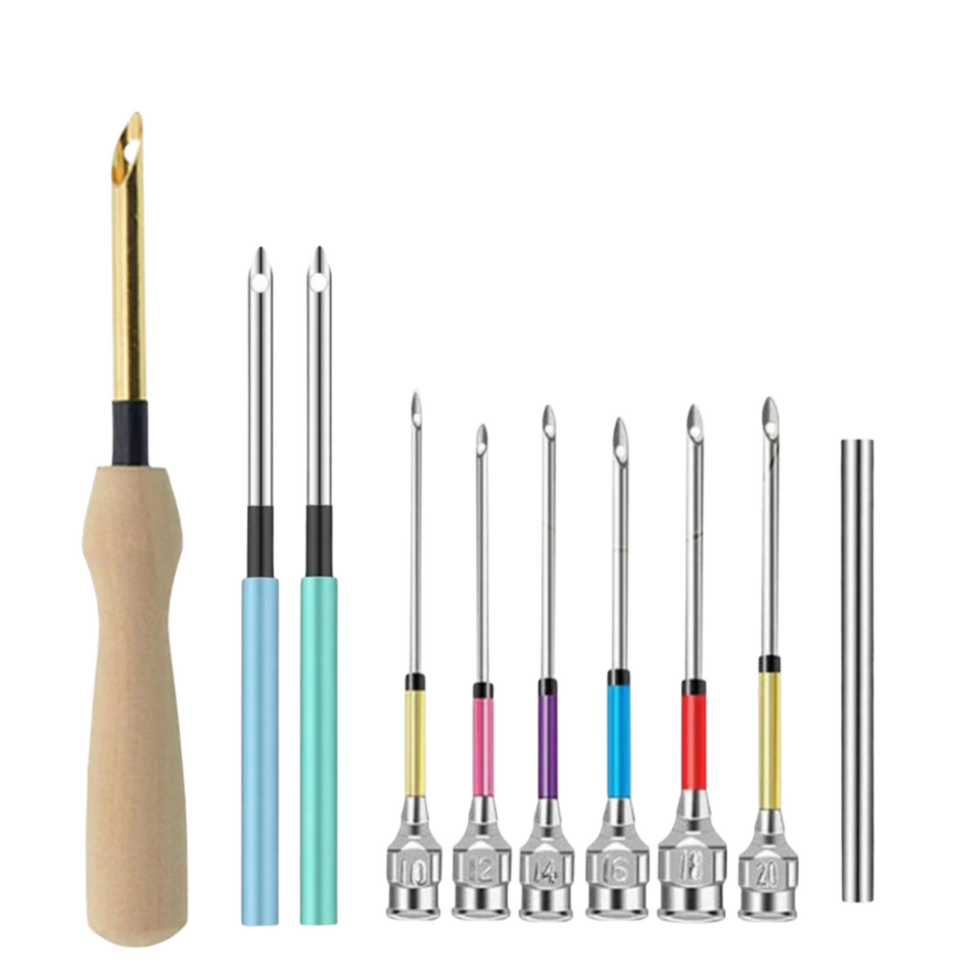 Sticknadel Set mit ergonomischem Griff | Edelstahl Nadel & Zubehör | Komfortables Handarbeitswerkzeug