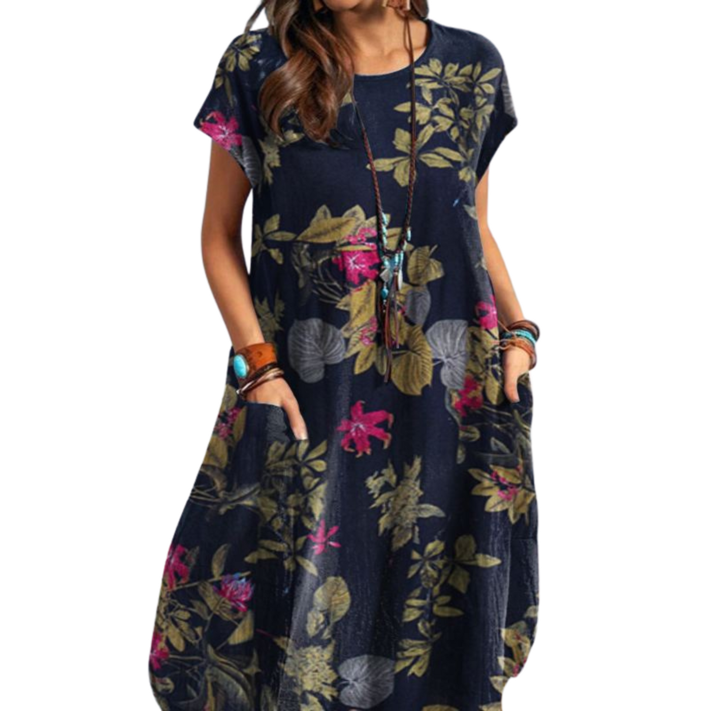 Damen Frühlingskleid | A-Linie | Kurzarm | Vintage-inspiriertes Design