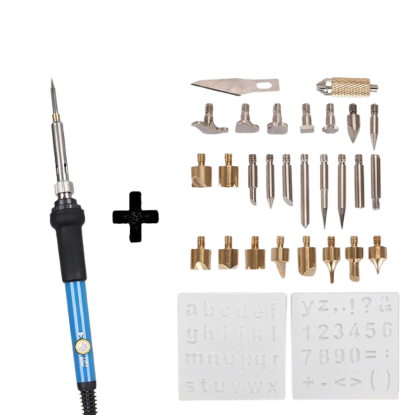 Holz Brandmalerei Set | 28 Brennspitzen | Einstellbare Temperatur | Für Holz & Leder