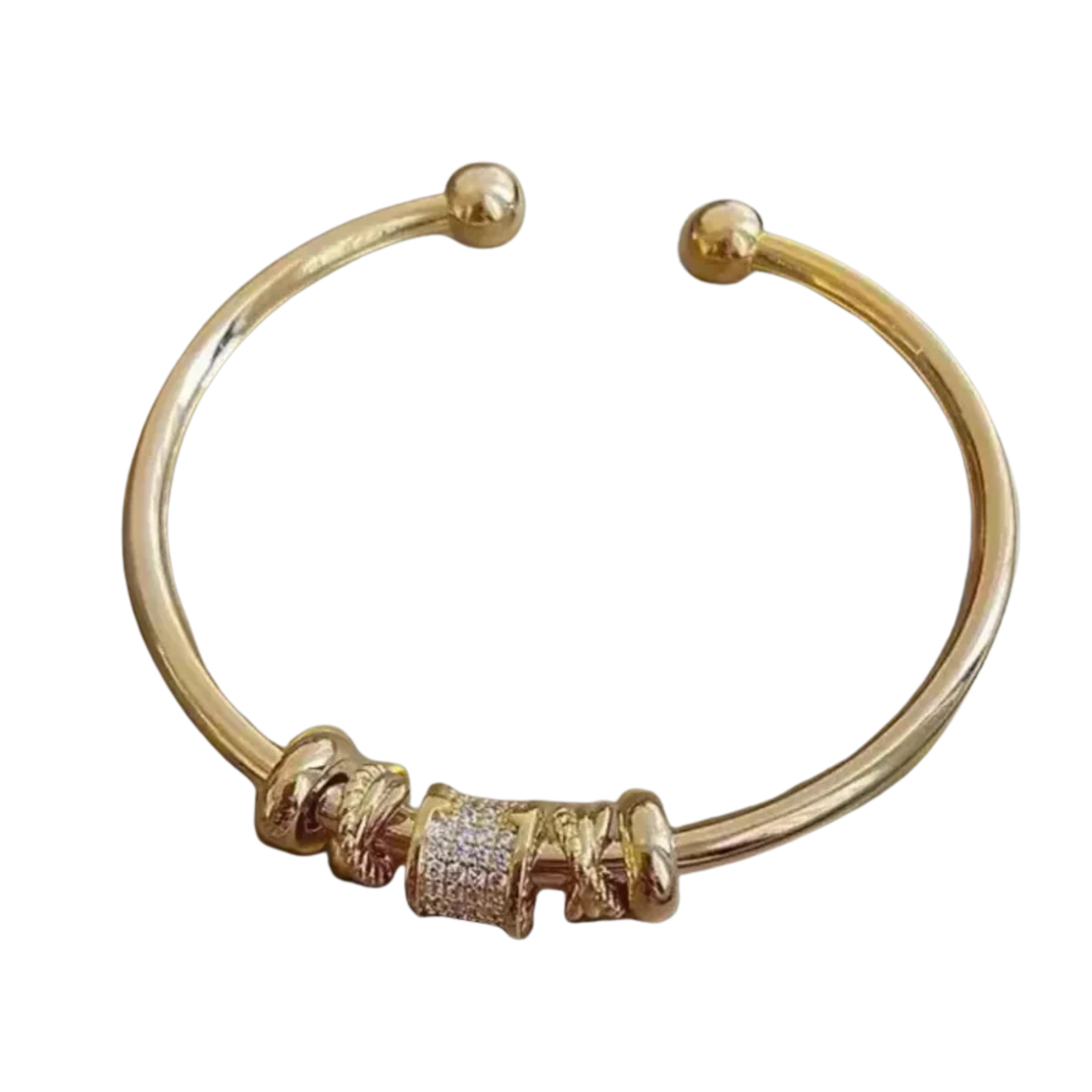 Damen Armband | Verstellbar | Goldene Charms & Glitzernde Steine | Schmuck