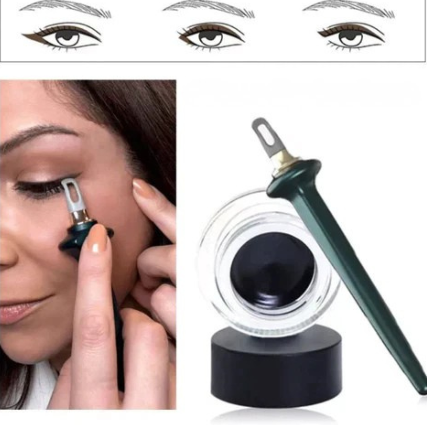 1 + 1 Gratis | Eyeliner Formwerkzeug | Präzise Linien & Winged Look | Für Anfänger & Profis
