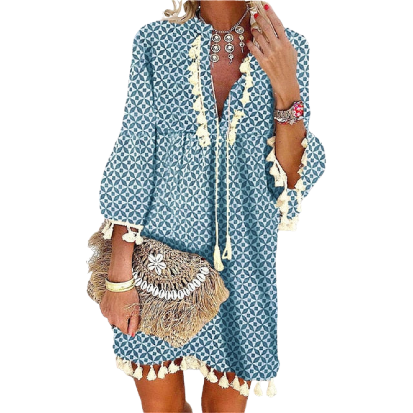 Damen Boho Kleid | Sommer Maxi | Luftig & Elegant | Freizeit & Strand