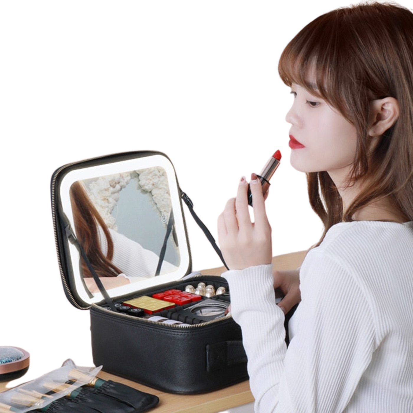 Smart LED Kosmetiktasche | Tragbare Make-up Reisetasche mit Beleuchtung & Spiegel | BeautyALL™