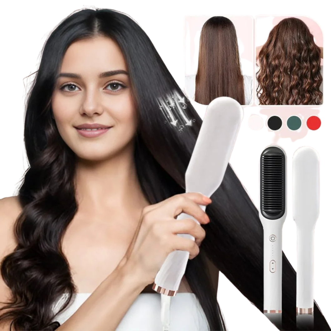 Haarglättungsbürste mit Ionen | Anti-Frizz Kamm | Schnellglätter für alle Haartypen