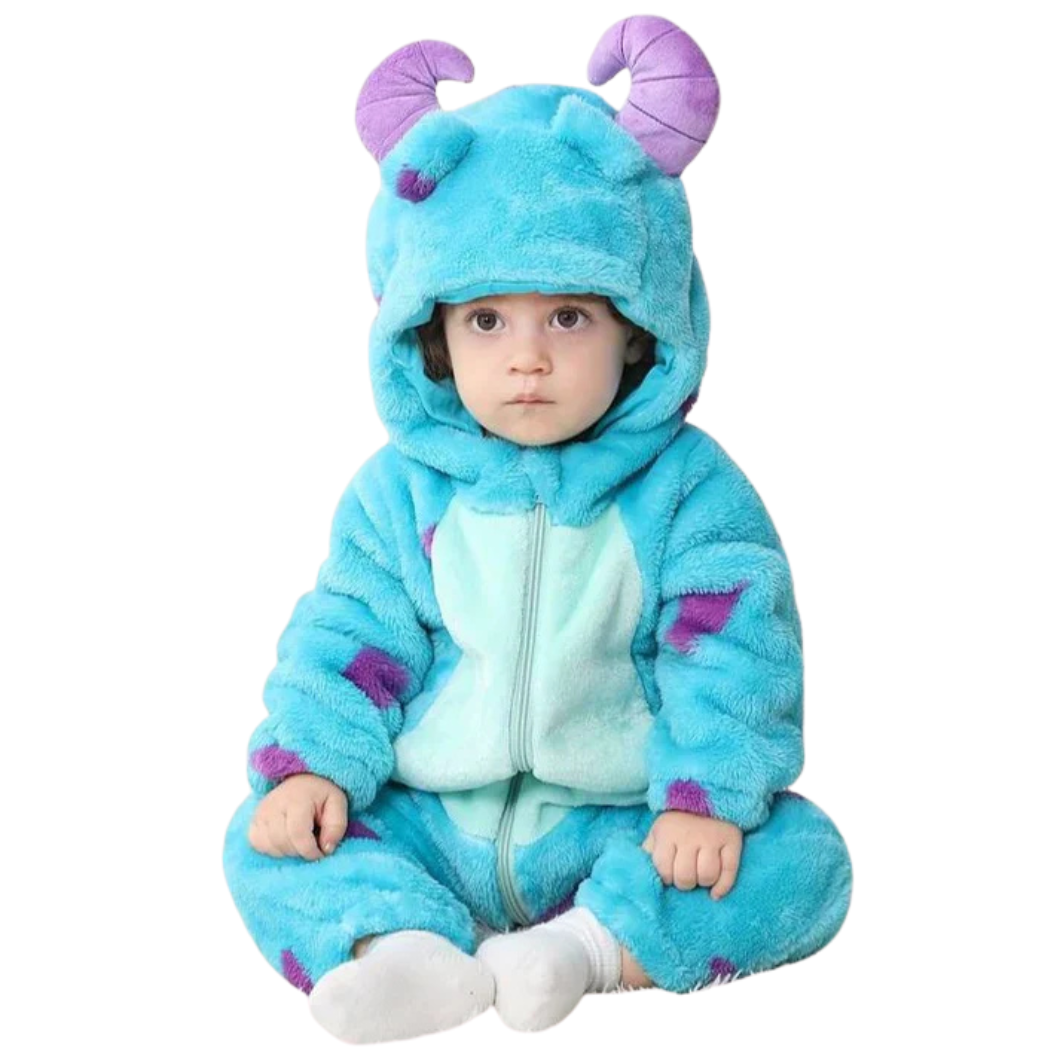 Baby Tier-Jumpsuit | Flauschiger Strampler mit Kapuze | Weich & Atmungsaktiv | Für Babys & Kleinkinder