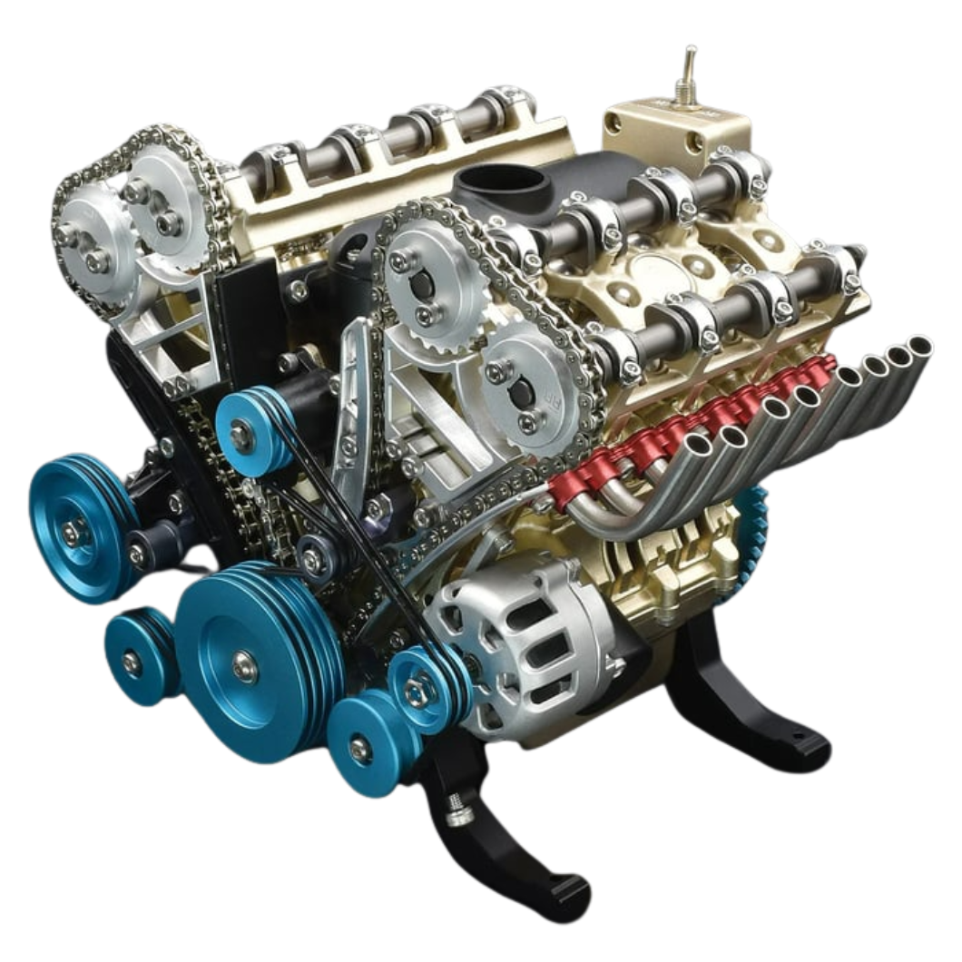 Auto Motor Modell Bausatz | 8-Zylinder | Sammlerstück aus Massivharz | Lern- & Dekoobjekt