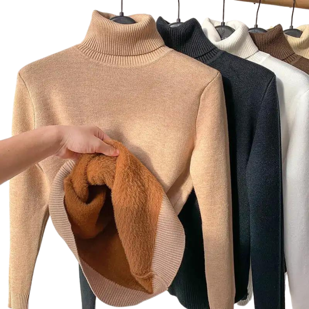 Damen Rollkragenpullover | Weiches Fleece-Innenfutter | Warm & Stilvoll für Herbst & Winter