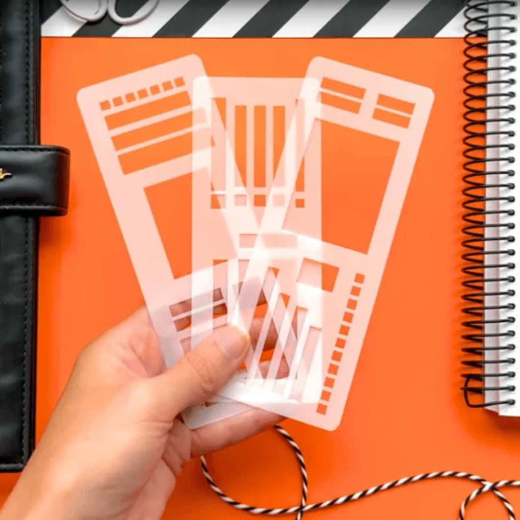 Planer Schablonen Set | Wiederverwendbare Mylar Vorlagen für Bullet Journals | 5mm Punktraster | Kreative Organisation