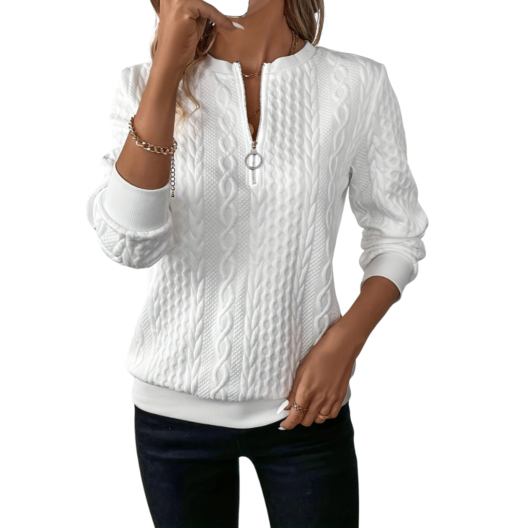 Damen Pullover mit Reißverschluss | Weiches Material & lässiger Stil | Für Freizeit & Büro