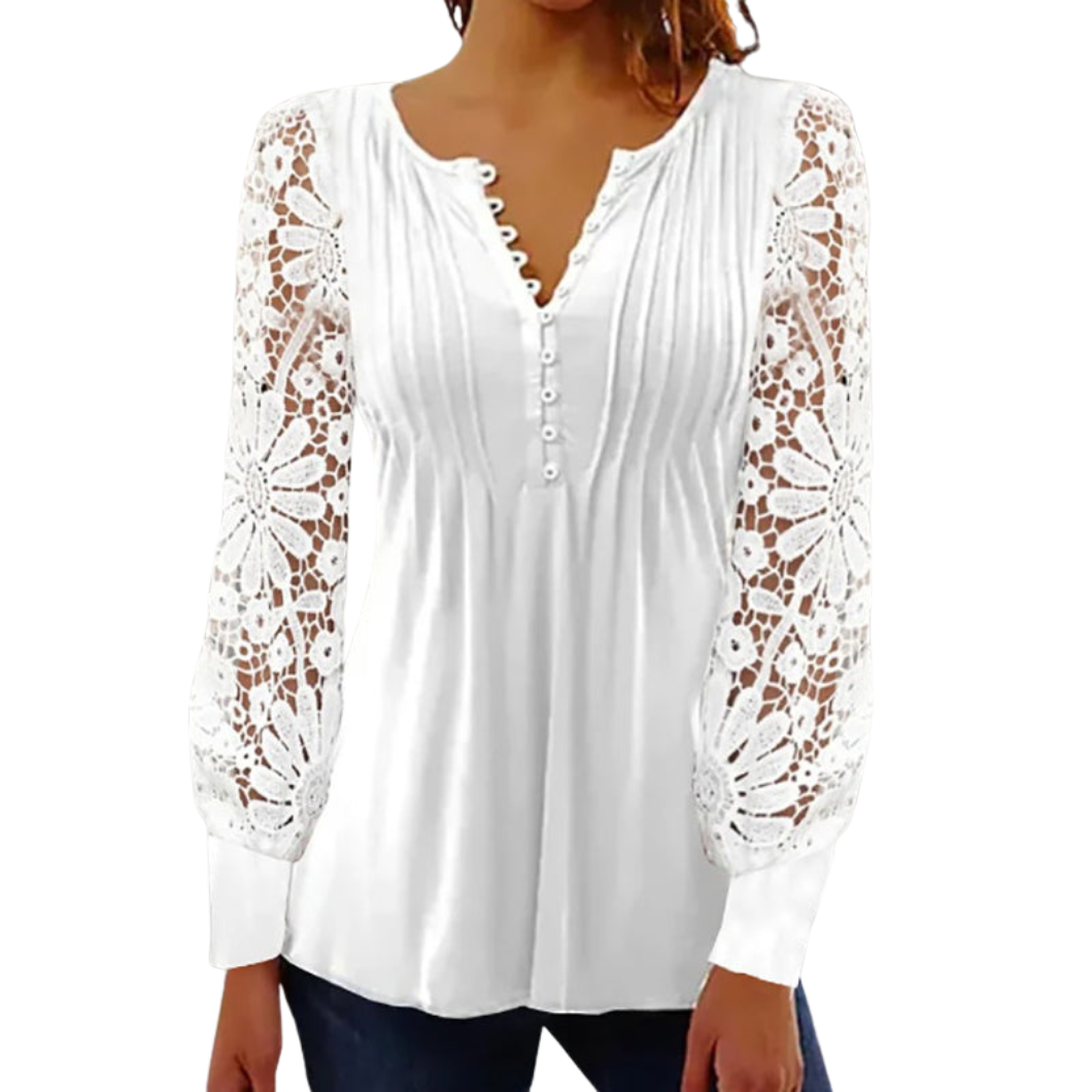 Damen Bluse mit Blumenmuster | Transparenter Stoff & Lange Ärmel | Elegant & Bequem