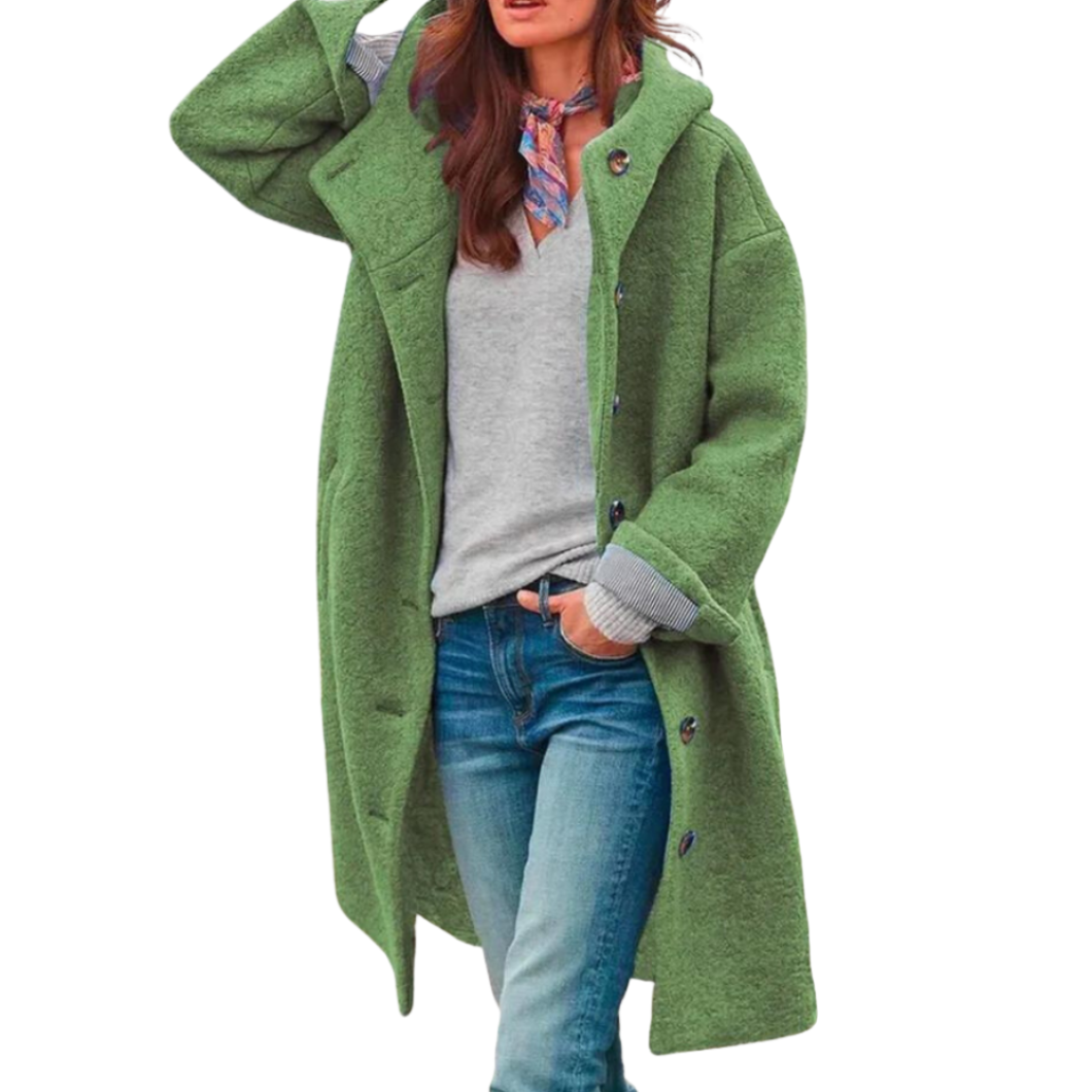 Damen Herbstmantel | Leicht Warm | Baumwollmix | Elegante Passform Knopfverschluss