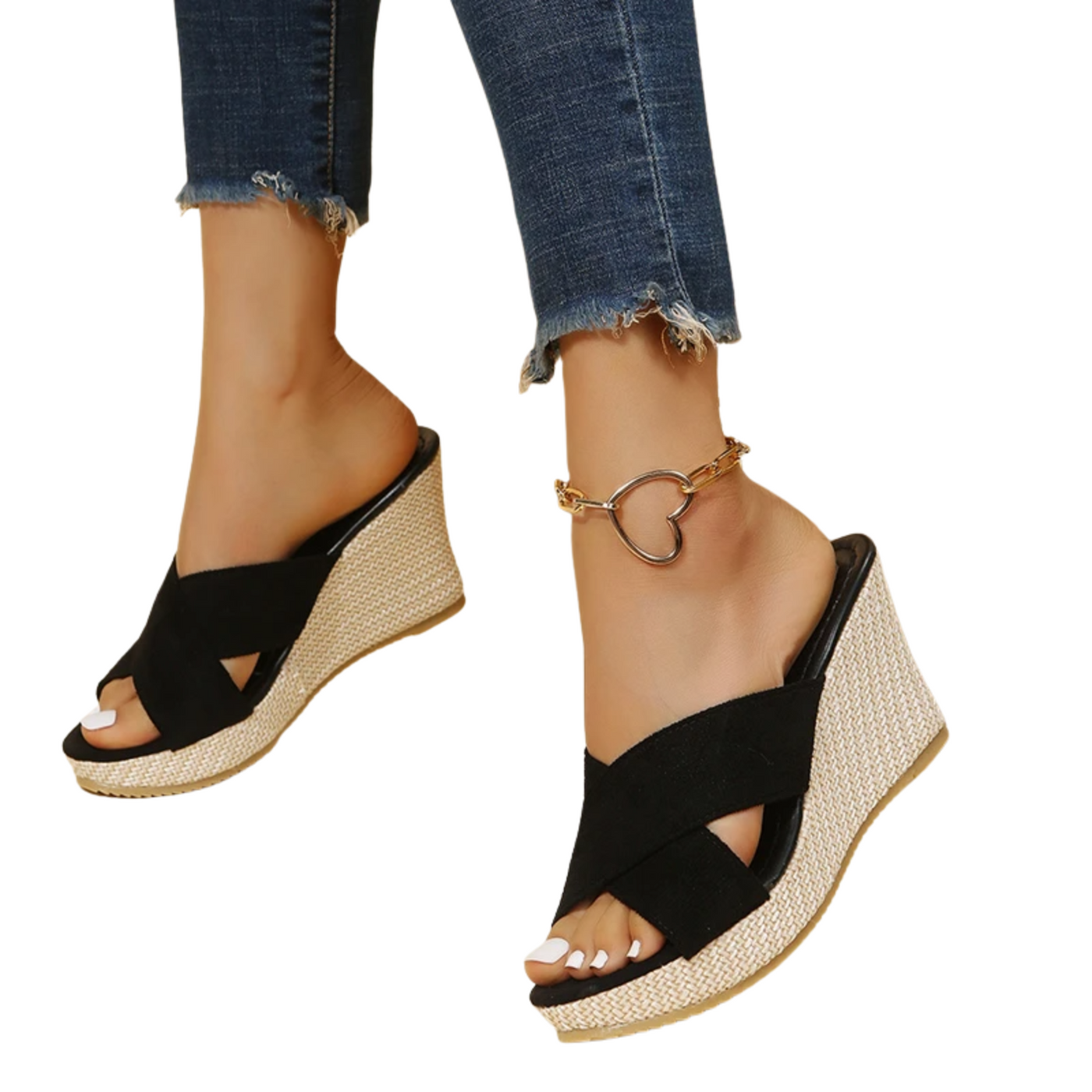 Damen Orthopädische Sandalen | Bequemer Keilabsatz | Ergonomisches Fußbett