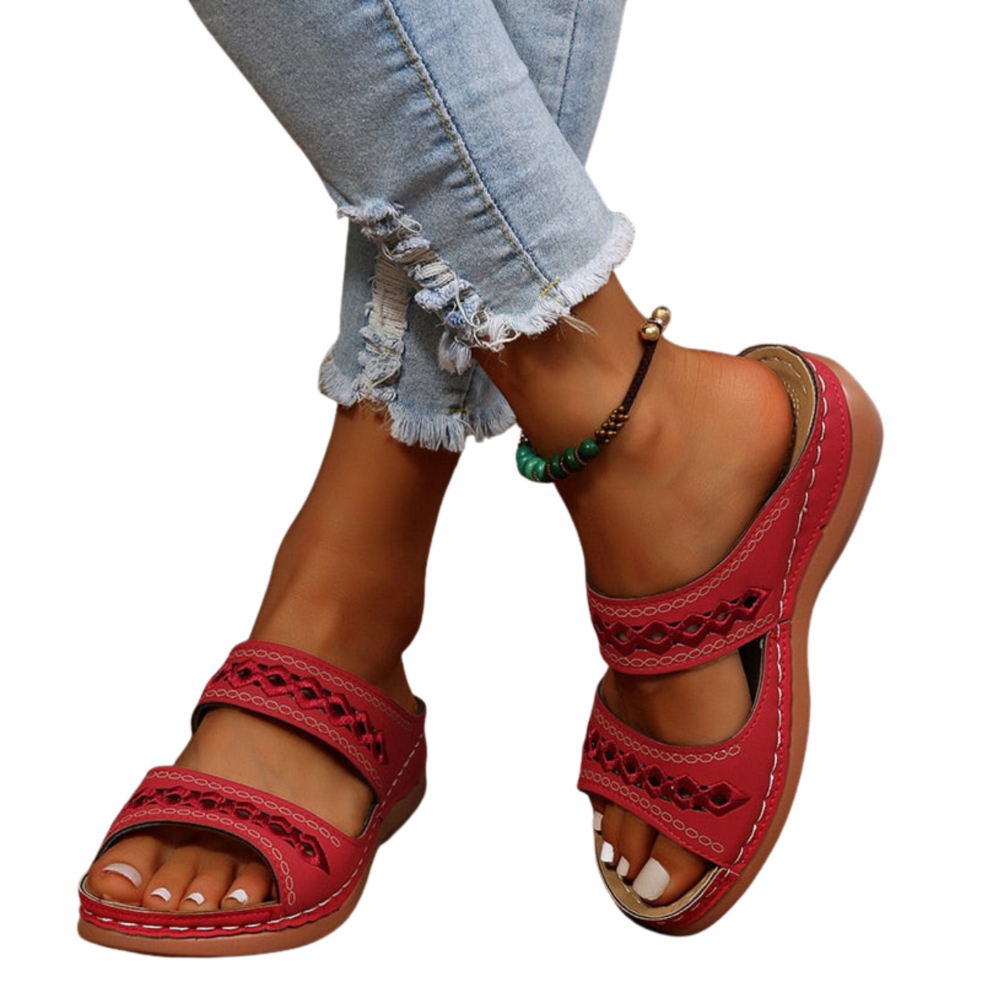 Damen Orthopädische Sandalen | 3-Bogen Fußbett | Rutschfeste Sohle & Retro Design | Bequem & Atmungsaktiv